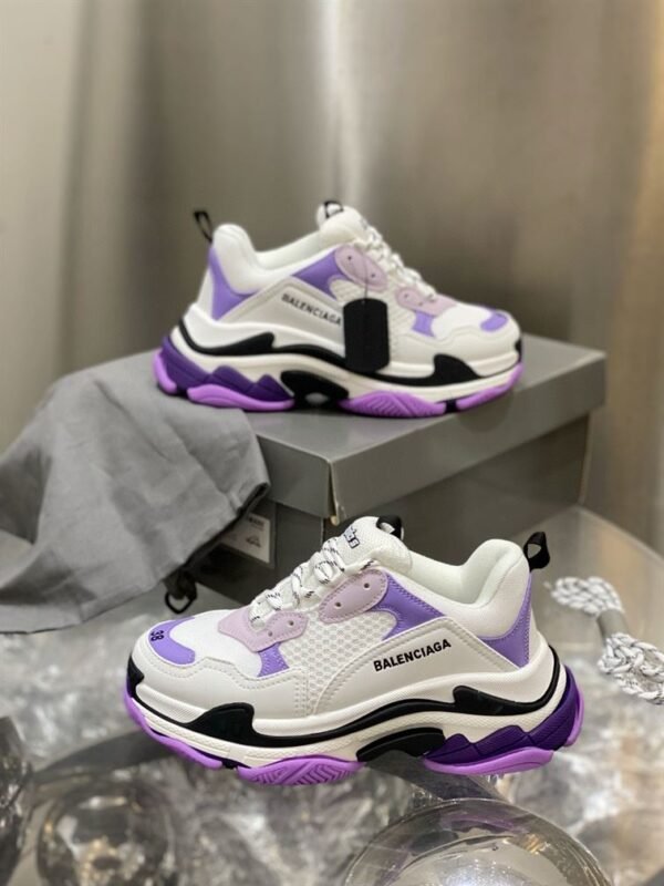 BALENCIAGA TRIPLE S 1.0 SNEAKERS IN WHITE AND LILAC – BLA021 - Image 3