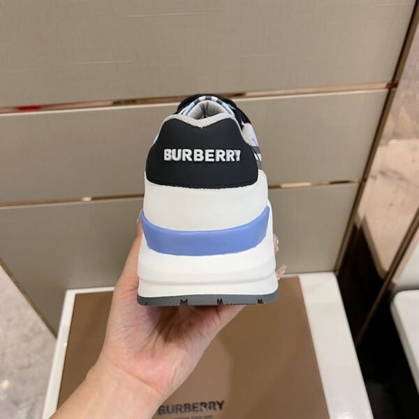 BURBERRY CHECK NYLON. LEATHER AND SUEDE SNEAKERS – BBR031 - Image 6