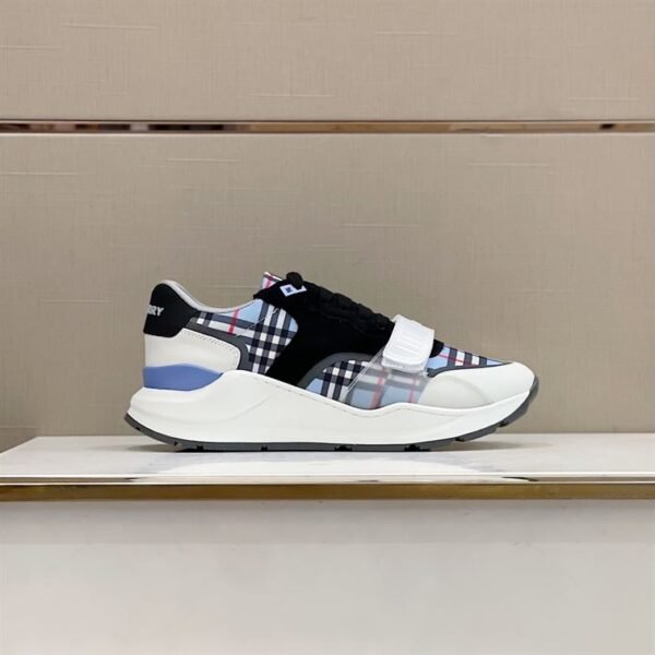 BURBERRY CHECK NYLON. LEATHER AND SUEDE SNEAKERS – BBR031 - Image 2