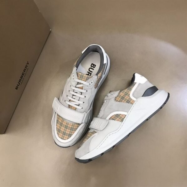 BURBERRY CHECK. SUEDE AND LEATHER SNEAKERS – BBR009 - Image 8