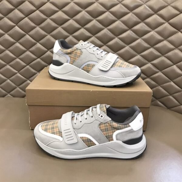 BURBERRY CHECK. SUEDE AND LEATHER SNEAKERS – BBR009 - Image 2