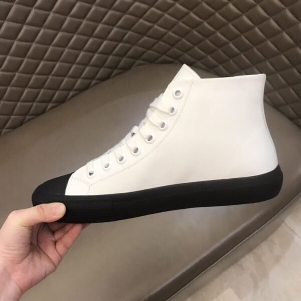 BURBERRY LOGO PRINT GABARDINE HIGH-TOP SNEAKERS – BBR029 - Image 7