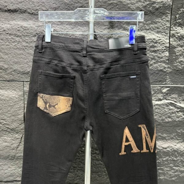 Amiri Logo Yellow Black Jeans – AMIJ006 - Image 4