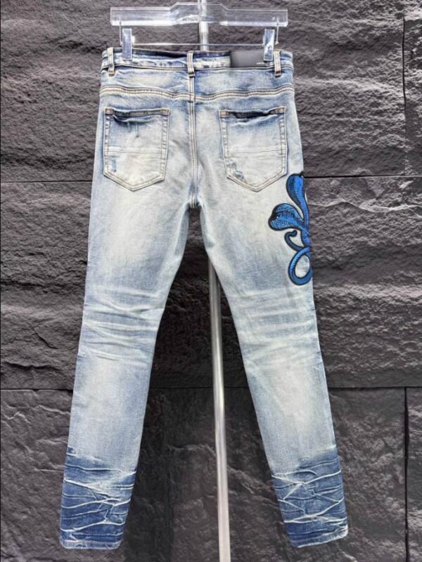 Amiri Men Blue Patch-Detail Jeans – AMIJ018 - Image 5