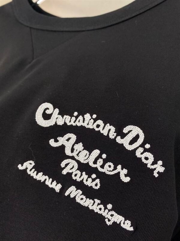 CHRISTIAN DIOR ATELIER' T-SHIRT RELAXED FIT BLACK COTTON JERSEY – DOT020 - Image 6