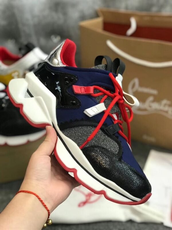 CHRISTIAN LOUBOUTIN BLUE NEOPRENE RED- RUNNER SNEAKER – CLS012 - Image 5