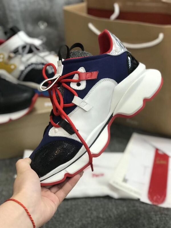 CHRISTIAN LOUBOUTIN BLUE NEOPRENE RED- RUNNER SNEAKER – CLS012 - Image 3