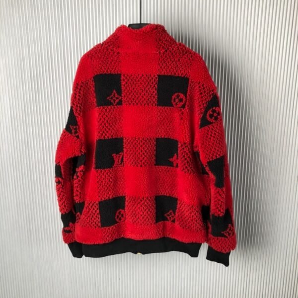 Louis Vuitton Damier Fleece Red Plaid Coat – LVC051 - Image 2