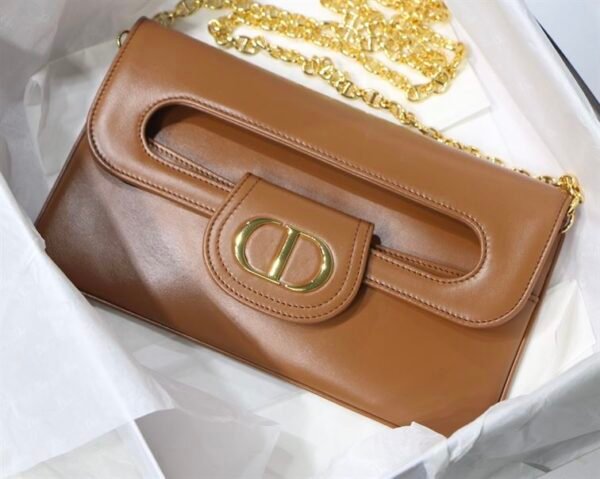 DIOR AUTHENTICATED AVENUE HANDBAG LEATHER BROWN - DOB115 - Image 5