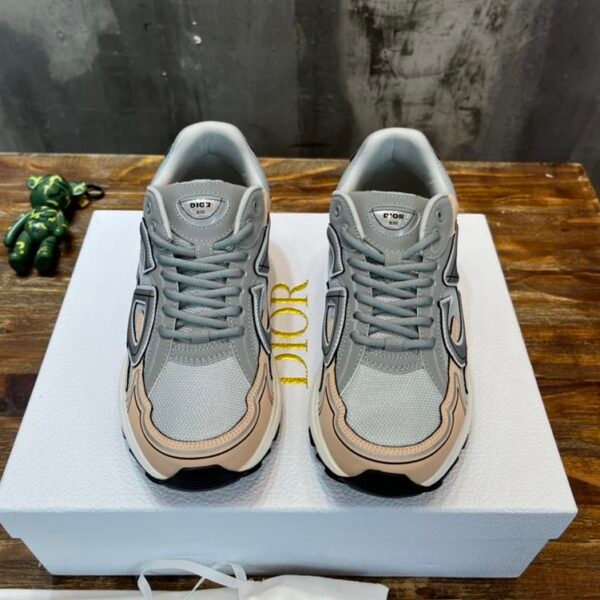 DIOR B30 SNEAKER GRAY MESH AND LIGHT PINK AND GRAY TECHNICAL FABRIC – DO058 - Image 3