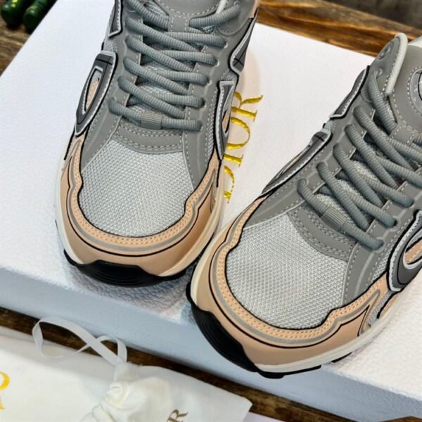 DIOR B30 SNEAKER GRAY MESH AND LIGHT PINK AND GRAY TECHNICAL FABRIC – DO058 - Image 5