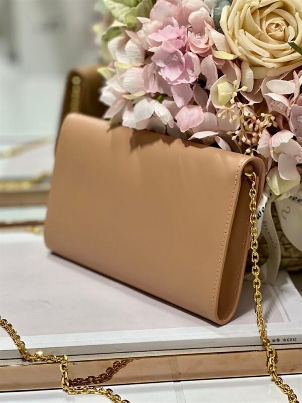 DIOR BOBBY EAST-WEST POUCH WITH CHAIN BEIGE SMOOTH CALFSKIN - DOB101 - Image 8