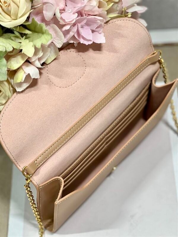 DIOR BOBBY EAST-WEST POUCH WITH CHAIN BEIGE SMOOTH CALFSKIN - DOB101 - Image 5