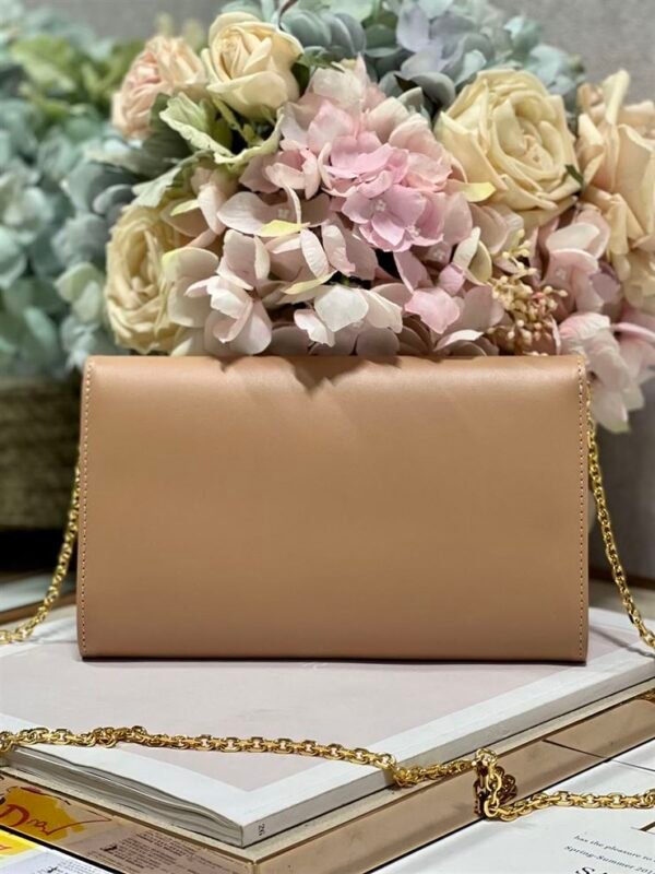 DIOR BOBBY EAST-WEST POUCH WITH CHAIN BEIGE SMOOTH CALFSKIN - DOB101 - Image 2