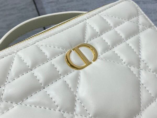 DIOR CARO BOX BAG LATTE QUILTED MACROCANNAGE CALFSKIN - DOB073 - Image 8