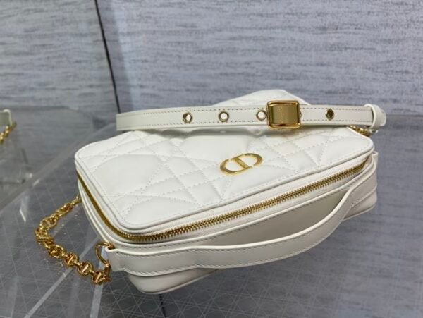 DIOR CARO BOX BAG LATTE QUILTED MACROCANNAGE CALFSKIN - DOB073 - Image 5