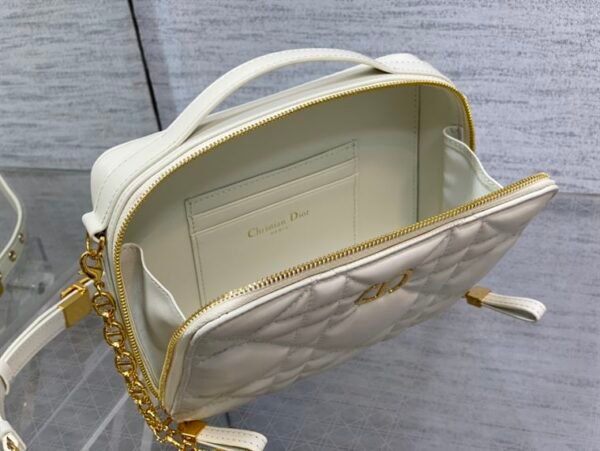 DIOR CARO BOX BAG LATTE QUILTED MACROCANNAGE CALFSKIN - DOB073 - Image 4