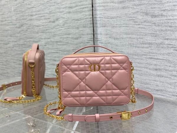 DIOR CARO BOX BAG ROSE DES VENTS QUILTED MACROCANNAGE CALFSKIN - DOB072