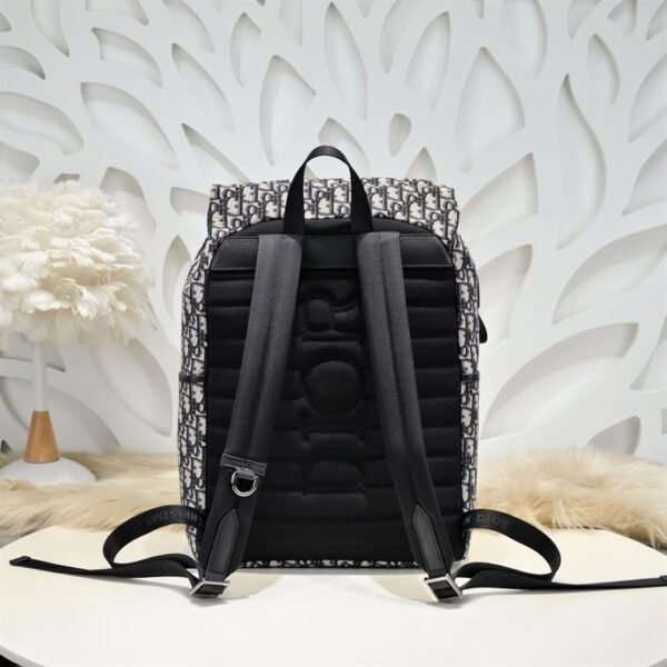 DIOR EXPLORER BACKPACK BEIGE AND BLACK OBLIQUE JACQUARD - DIO021 - Image 3
