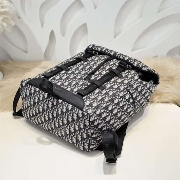 DIOR EXPLORER BACKPACK BEIGE AND BLACK OBLIQUE JACQUARD - DIO021 - Image 4