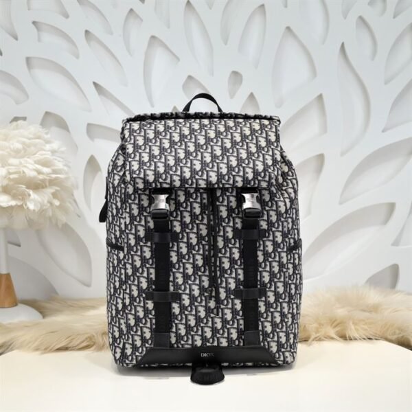 DIOR EXPLORER BACKPACK BEIGE AND BLACK OBLIQUE JACQUARD - DIO021 - Image 2