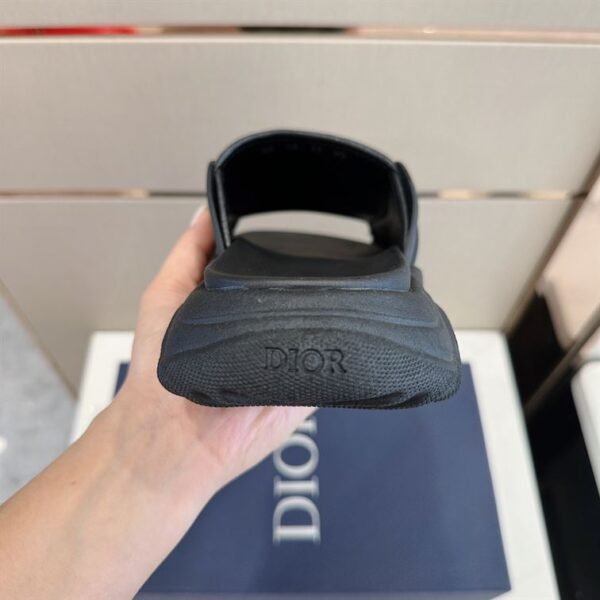 DIOR H-TOWN SANDAL BLACK RUBBER WITH BEIGE AND BLACK DIOR OBLIQUE JACQUARD – DS002 - Image 5