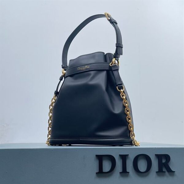 DIOR MEDIUM C EST DIOR BAG BLACK CD EMBOSSED CALFSKIN - DOB042 - Image 6