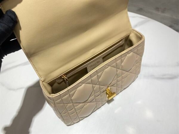 DIOR MEDIUM DIOR CARO BAG BEIGE QUILTED MACROCANNAGE CALFSKIN - DOB065 - Image 4