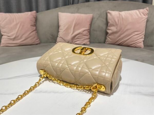 DIOR MEDIUM DIOR CARO BAG BEIGE QUILTED MACROCANNAGE CALFSKIN - DOB065 - Image 5