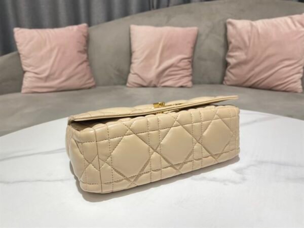 DIOR MEDIUM DIOR CARO BAG BEIGE QUILTED MACROCANNAGE CALFSKIN - DOB065 - Image 3