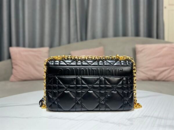 DIOR MEDIUM DIOR CARO BAG BLACK QUILTED MACROCANNAGE CALFSKIN - DOB061 - Image 2