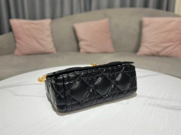 DIOR MEDIUM DIOR CARO BAG BLACK QUILTED MACROCANNAGE CALFSKIN - DOB061 - Image 3