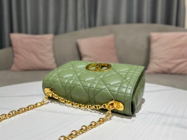 DIOR MEDIUM DIOR CARO BAG GREEN QUILTED MACROCANNAGE CALFSKIN - DOB064 - Image 5