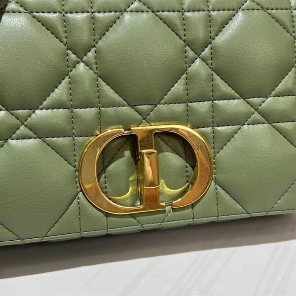 DIOR MEDIUM DIOR CARO BAG GREEN QUILTED MACROCANNAGE CALFSKIN - DOB064 - Image 8