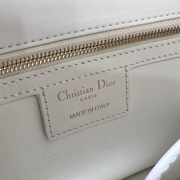 DIOR MEDIUM DIOR CARO BAG WHITE QUILTED MACROCANNAGE CALFSKIN - DOB062 - Image 9