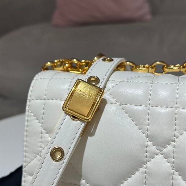 DIOR MEDIUM DIOR CARO BAG WHITE QUILTED MACROCANNAGE CALFSKIN - DOB062 - Image 6