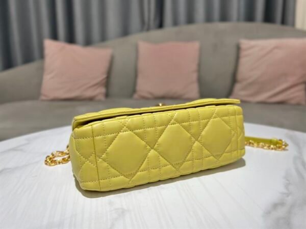 DIOR MEDIUM DIOR CARO BAG YELLOW QUILTED MACROCANNAGE CALFSKIN - DOB067 - Image 3