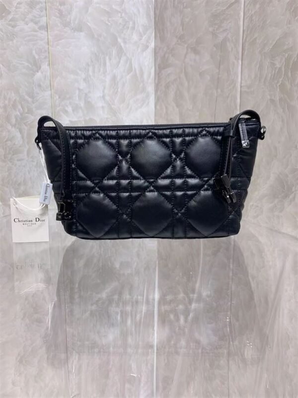 DIOR MEDIUM DIORTRAVEL NOMAD POUCH BLACK MACROCANNAGE CALFSKIN - DOB078 - Image 2