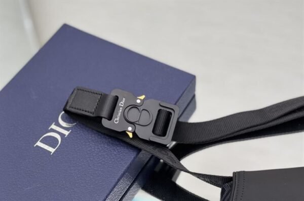 DIOR MINI SADDLE BAG BLACK CD DIAMOND CANVAS AND SMOOTH CALFSKIN - DIO007 - Image 8