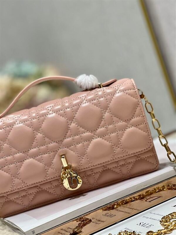 DIOR MISS DIOR MINI BAG ROSE DES VENTS CANNAGE LAMBSKIN - DOB050 - Image 8