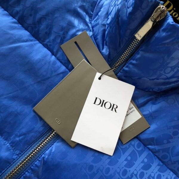 DIOR OBLIQUE DOWN JACKET BLUE TECHNICAL JACQUARD – DRC005 - Image 7