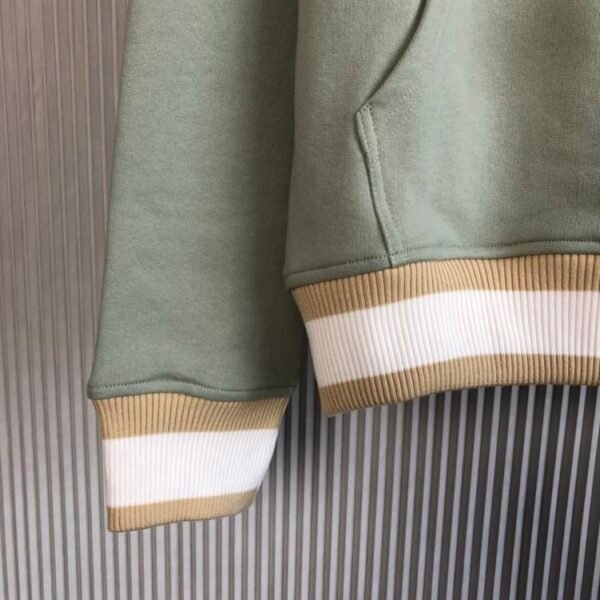 DIOR OVERSIZED HOODED SWEATSHIRT LIGHT GREEN ORGANIC COTTON FLEECE – DOS001 - Image 4