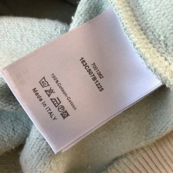DIOR OVERSIZED HOODED SWEATSHIRT LIGHT GREEN ORGANIC COTTON FLEECE – DOS001 - Image 8