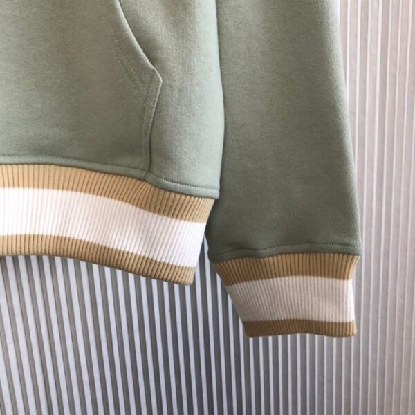 DIOR OVERSIZED HOODED SWEATSHIRT LIGHT GREEN ORGANIC COTTON FLEECE – DOS001 - Image 5
