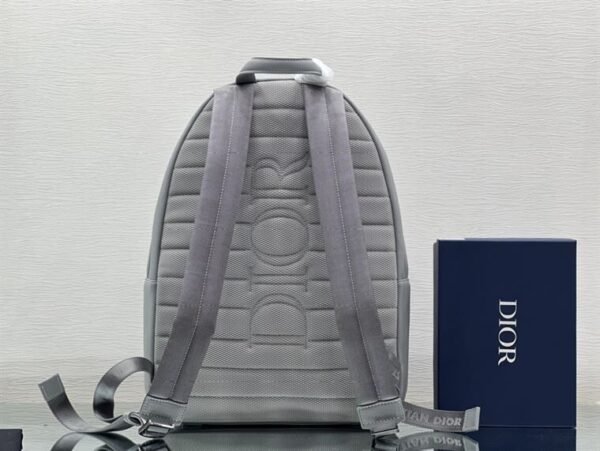 DIOR RIDER BACKPACK GRAY GRAINED CALFSKIN WTIH “CHRISTIAN DIOR 1947” SIGNATURE - DIO023 - Image 3