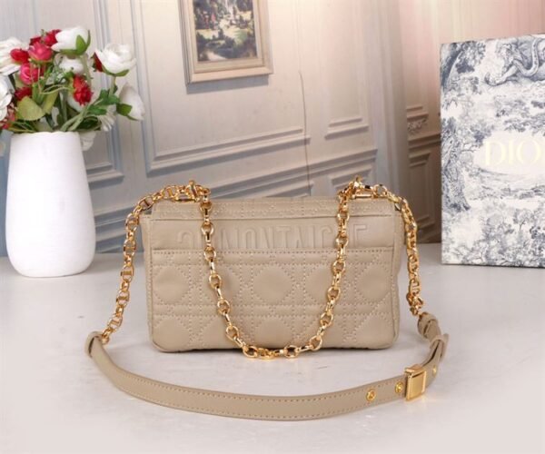 DIOR SMALL DIOR CARO BAG BEIGE SUPPLE CANNAGE CALFSKIN - DOB120 - Image 2