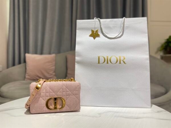 DIOR SMALL DIOR CARO BAG ROSE DES VENTS SUPPLE CANNAGE CALFSKIN - DOB075 - Image 6