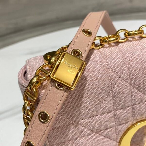 DIOR SMALL DIOR CARO BAG ROSE DES VENTS SUPPLE CANNAGE CALFSKIN - DOB075 - Image 7