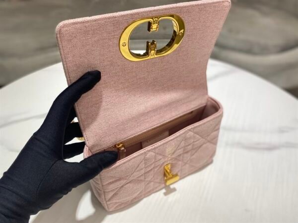 DIOR SMALL DIOR CARO BAG ROSE DES VENTS SUPPLE CANNAGE CALFSKIN - DOB075 - Image 4