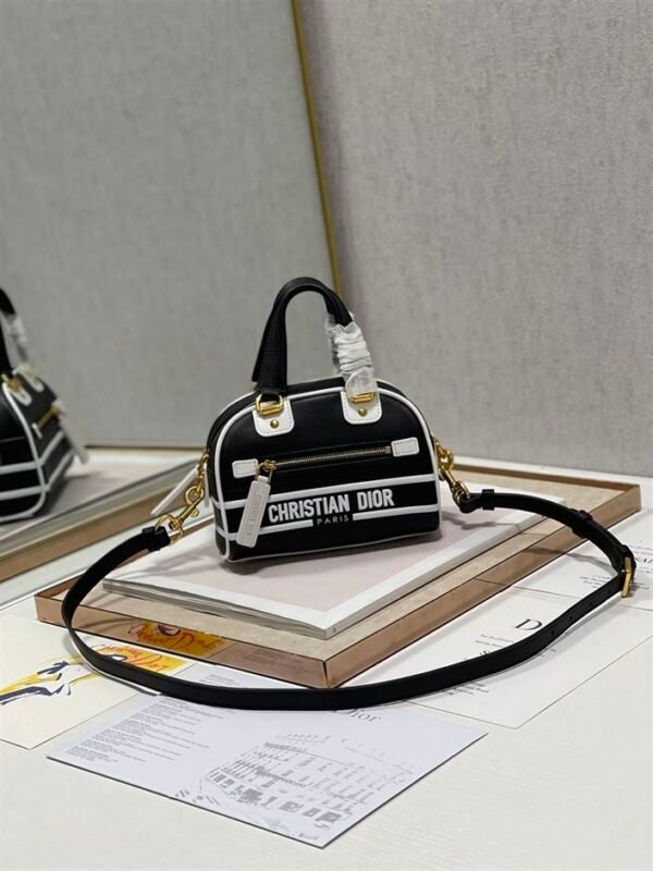 DIOR VIBE ZIP BOWLING MICRO BAG BLACK CALFSKIN - DOB095 - Image 4
